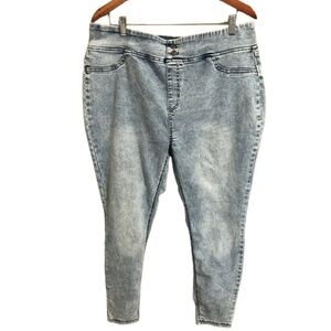 Terra & Sky Mdwash Pull-On Pants Size 1X (16W-18W) Back Pockets Casual GUC